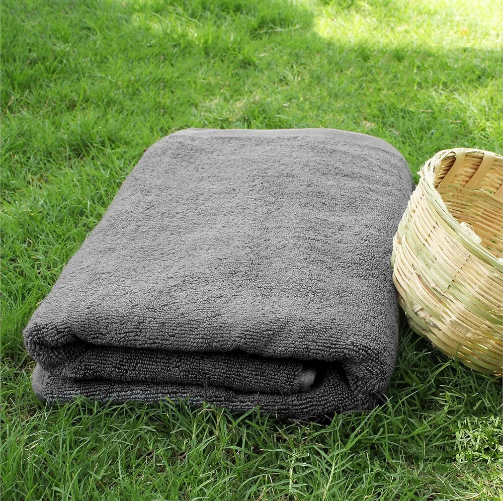 HEELIUM Bamboo Bath Towel | Ultra Absorbent | 3X Softer Than Cotton Towels | 140 x 70 cm - 600 GSM | Pack of 1 - Grey